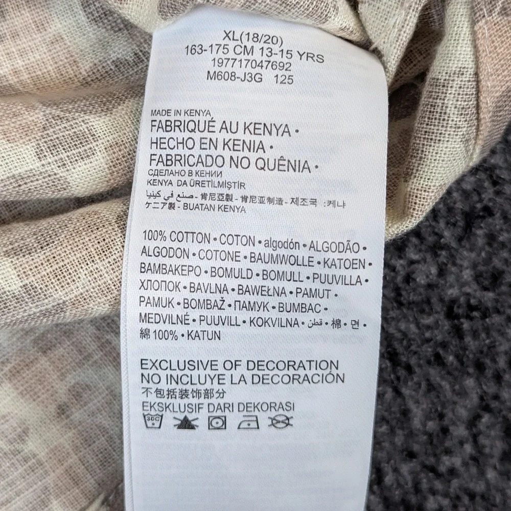 Levis Boys XL 18/20 Short Sleeve Button Down Cotton Shirt Silver Birch Camo
